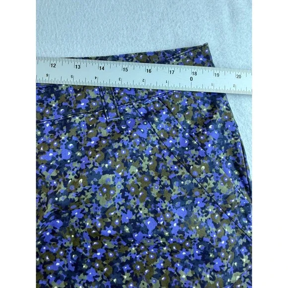 Columbia Floral Print Shorts Women's Size 16 Cotton Casual Blue Green - Picture 5 of 7